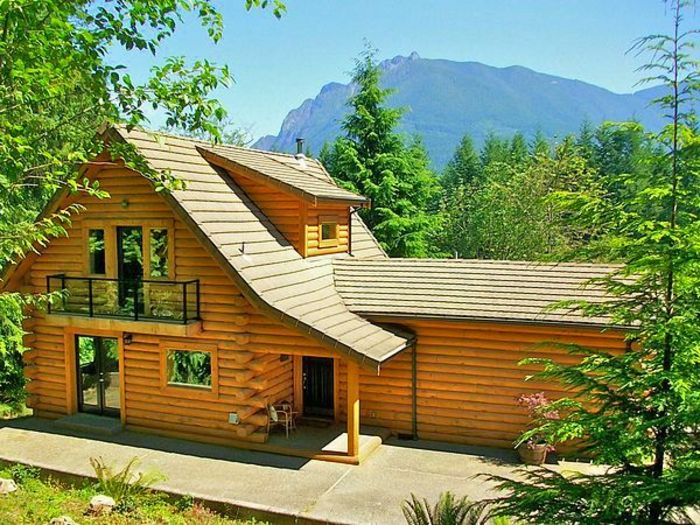 View Luxurious Riverfront Log Home 